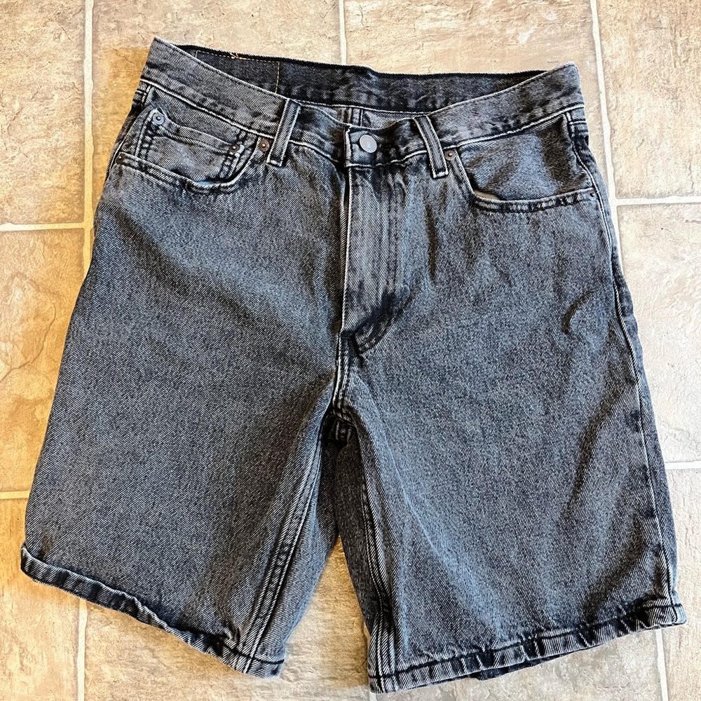 Levi's Black Washed Denim Shorts